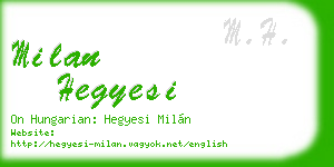 milan hegyesi business card