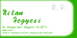 milan hegyesi business card